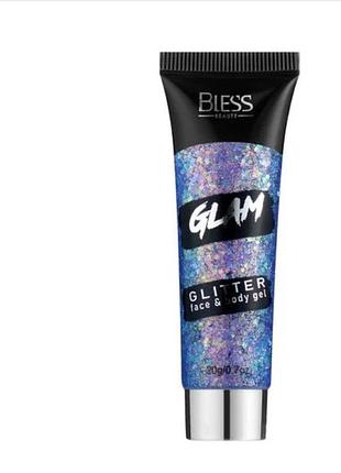 Глітер для обличчя та тіла bless beauty glam glitter face & body gel, 20 г