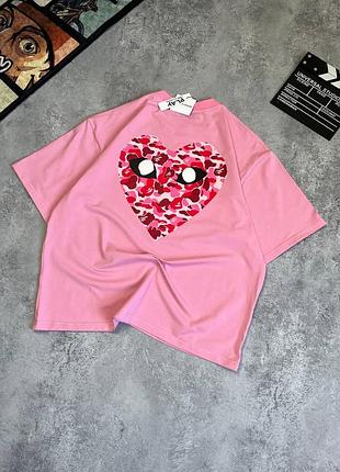 Рожева футболка comme des garcons