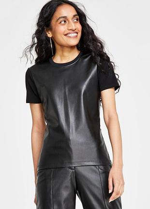 Футболка dkny из экокожи✨