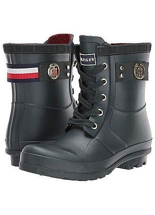 Tommy hilfiger резиновые сапоги с утеплителем women´s trineti forest green