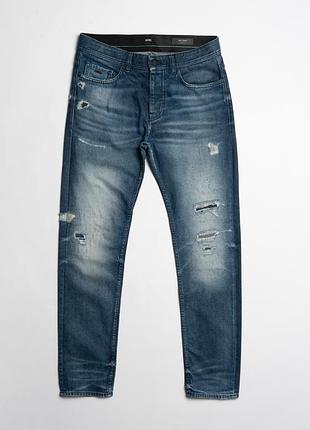 Hugo boss 040 taber tapered fit distressed denim washed jeans  [pmh205107]