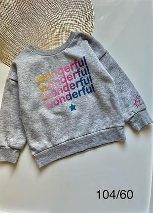 Сірий світшот з написом