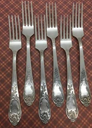Вилки мельхиор. предметы ссср. винтаж