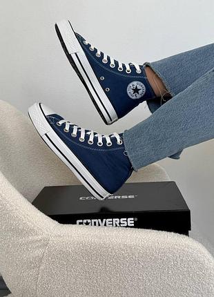 Сині високі converse all star конверси унісекс