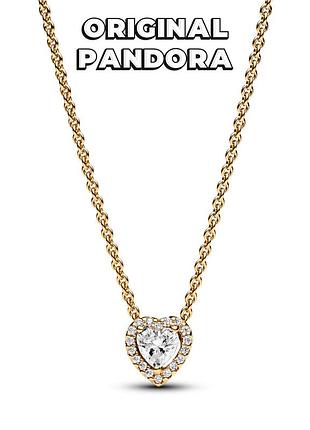 Пандора оригинал искренние чувства колье ожерелье подвеска сердце позолота золото original pandora