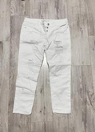 Белые джинсы бойфренды next размер м