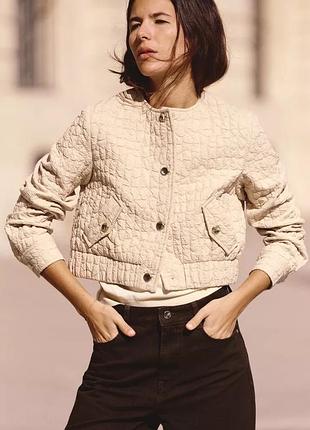 Стеганая куртка бомпер zara