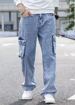Джинсы cropp baggy cargo 884as-50j р.34-34 (l) синие