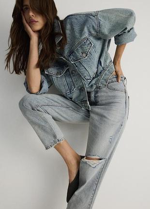 Джинсова куртка джинсовка вкорочена стильна reserved mango zara