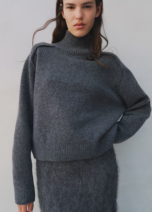 Джемпер h&m темно-сірий меланж, 650 грн.