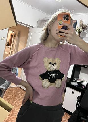 Свитер розовый женский