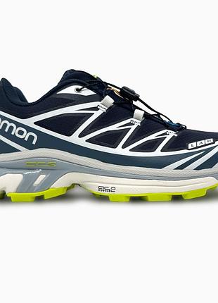 Мужские кроссовки salomon xt-6 blue white саломон синего с белым цветами