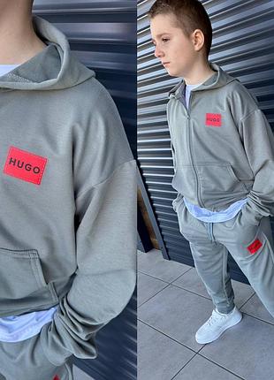 Детский спортивный костюм с кофтой на молнии с капюшоном с брюками с карманами с манжетами4 фото