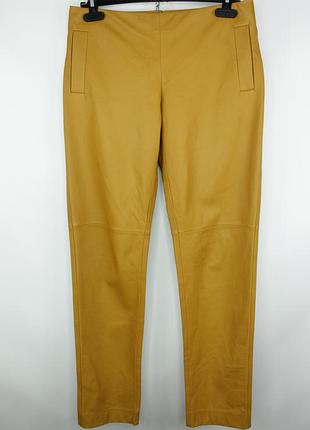 Преміальні шкіряні брюки штани bottega veneta dark orange leather straight pants women's