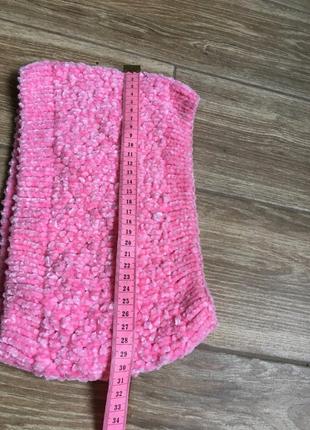 Плюшевий рожево-персиковий снуд шарф пов'язка reserved4 фото