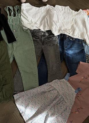 Одежда на девочку 3-4 года 98-104 джинсы блуза комбинезон шапка платья