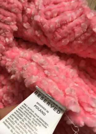 Плюшевий рожево-персиковий снуд шарф пов'язка reserved6 фото