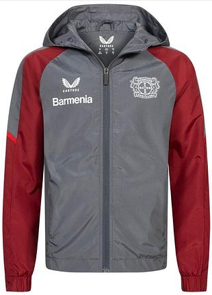 Оригинал детская тонкая куртка/ветровка с капюшоном bayer 04 leverkusen  от castore