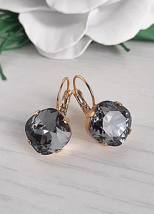 Позолоченные серьги swarovski