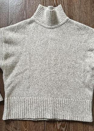 Свитер бежевый короткий теплый hm с добавлением шерсти