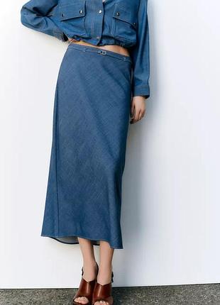 Длинная юбка джинсовая zara