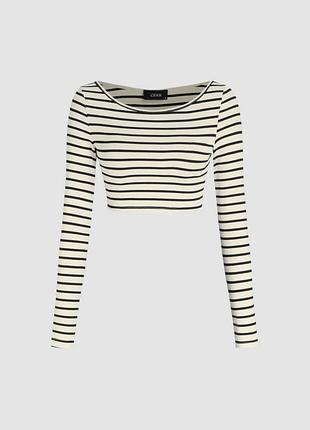 Укороченная кофта, кофта в полоску, кроп топ, кофта топ, кроп топ с длинным рукавом