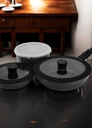 Набор алюминиевых сковород со съемной ручкой maestro mr 4800-7 classic 7 предметов