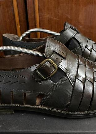 Шикарные. кожаные туфли, сандалии "leather collection". наш размер 44.- 44,5.   стелька – 29 см.4 фото