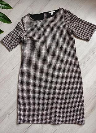 Теплое платье в гусиную лапку размера xl