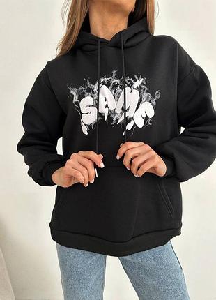 Худи с капюшоном и надписью