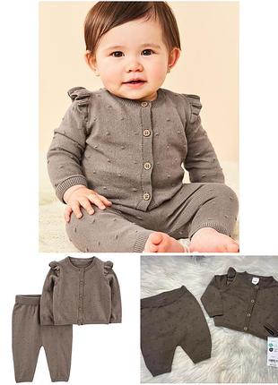 Детский комплект для младенцев штанишки + кофточка carter’s next zara