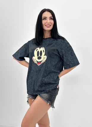 Женская футболка тай-дай тай дай с mickey mouse микки маус