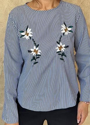 Zara блуза з вишивкою