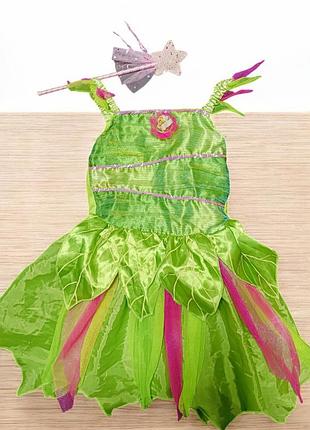 Платье костюм фея динь динь с палочкой 5-6 лет