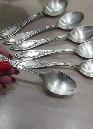 Мельхiоровые чайные 6 шт