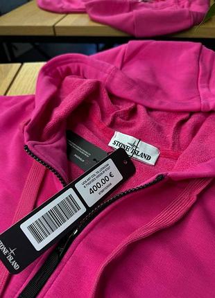 Зіп худі stone island у малиновому кольорі. 🔥 8