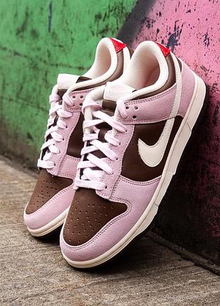 Женские кроссовки nike sb dunk low brown pink