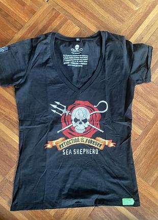 Новая хлопковая футболка мерч sea shepherd l-xl 46-48