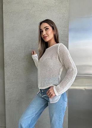 Жіночий светр однотонний вʼязаний петля