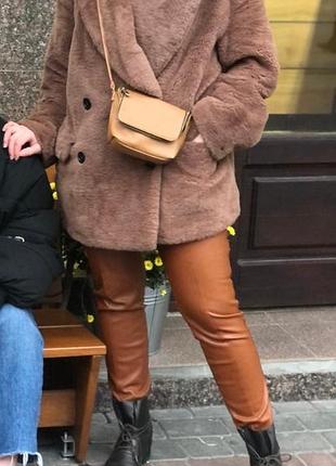 Кожаные леггинсы h&m
