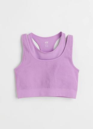 Спортивний топ в рубчик h&m s m