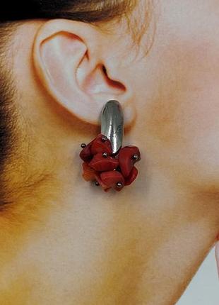 Серьги из натурального коралла
