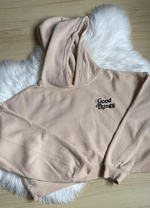 Худи/свитшот/кофта кроп утепленное укороченное