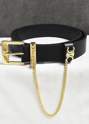 Новий ремінь пояс із золотистим ланцюжком celine