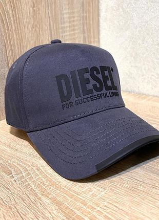 Літня чоловіча бейсболка в стилі бренду diesel сіра котонова чоловіча кепка тракер