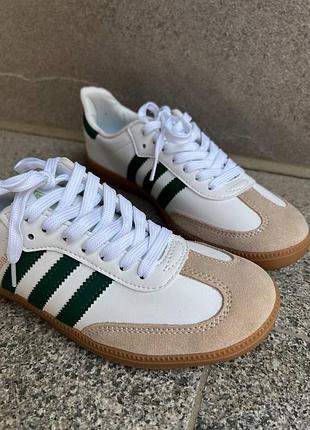 Кросівки adidas samba white green 2