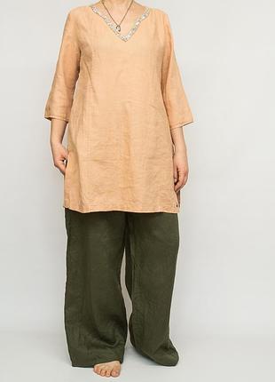 Блуза льняная, туника в бохо стиле, didi.