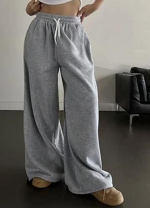 Штани сірі широкі owersize із завʼязками на поясі