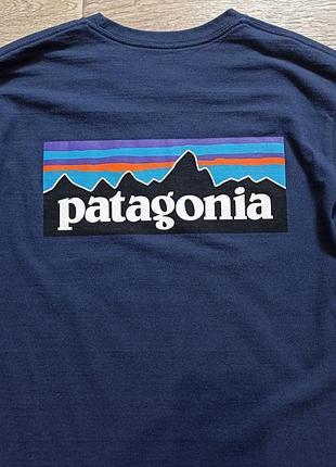 Женский синий лонгслив patagonia