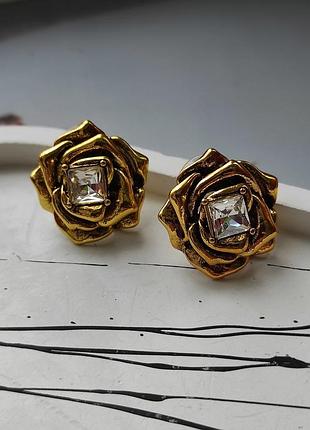 Шикарні сережки з камеліями у вінтажному стилі ⚜️
